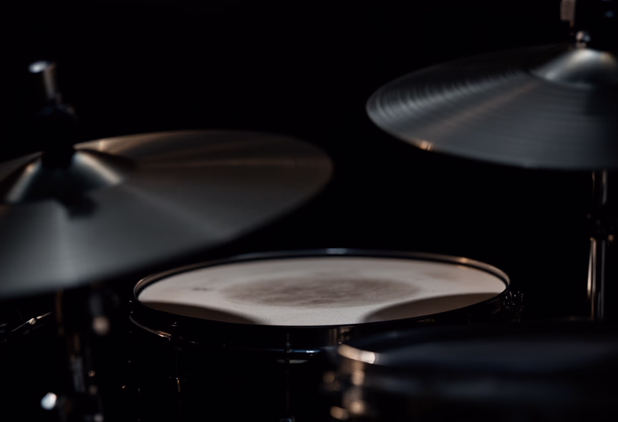 image of drum kit in studio (photography) (for a music studio)