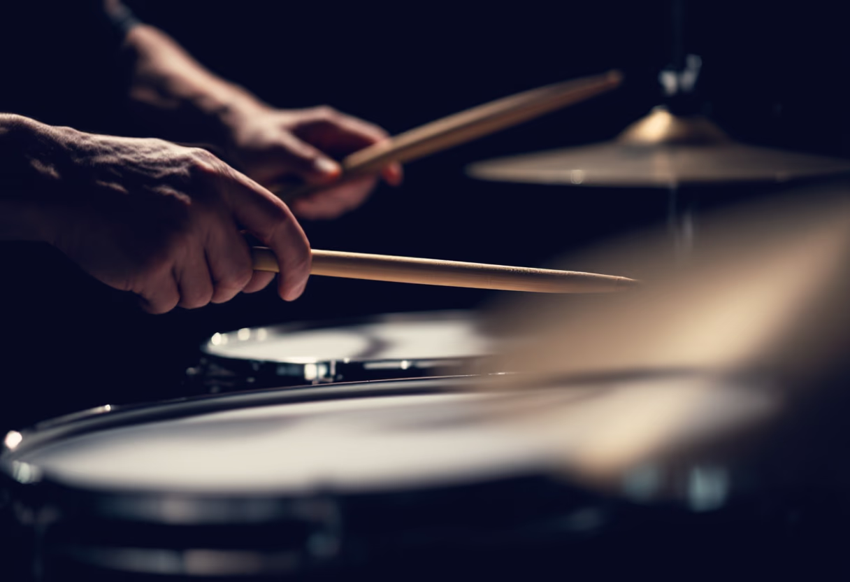 image of drum kit in studio (photography) (for a music studio)